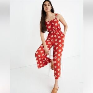 Madewell Button Front Tank Jumpsuit Daisy Daydream Floral